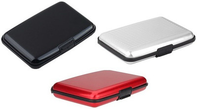 

FASTOP ATM Card Holder Aluminum Metal Case Box, Hard Case, Holder Business Card ID Wallet, credit and debit card holder 6 Card Holder(Set of 3, Multicolor)