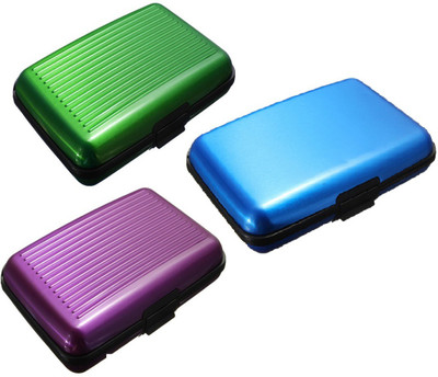 

FASTOP Set of 3 FASTOP® ATM Card Business ID Card Holder Credit Card and Debit card Wallet Holder Aluminum Security Wallet RFID Protection 6 Card Holder(Set of 3, Multicolor)