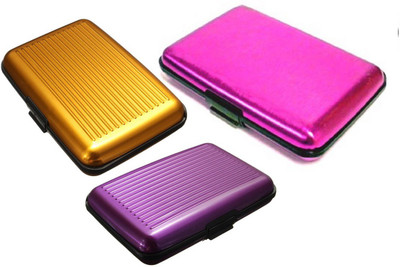 

FASTOP Set of 3 FASTOP® ATM Card Business ID Card Holder Credit Card and Debit card Wallet Holder Aluminum Security Wallet RFID Protection 6 Card Holder(Set of 3, Multicolor)