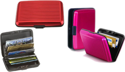 

Alexus 6 Card Holder(Set of 2, Red, Pink)
