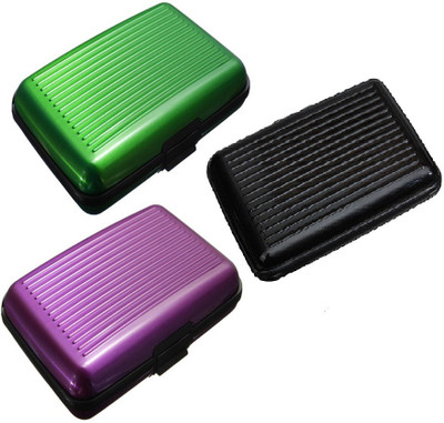 

FASTOP Set of 3 FASTOP® ATM Card Business ID Card Holder Credit Card and Debit card Wallet Holder Aluminum Security Wallet RFID Protection 6 Card Holder(Set of 3, Multicolor)