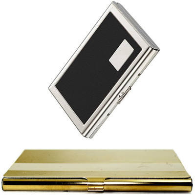 

Stealodeal Gold ZigZag Pattern Steel With Black Metal 20 Card Holder(Set of 2, Gold)