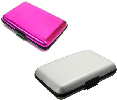 

FASTOP Set of 2 FASTOP® ATM Card Business ID Card Holder Credit Card and Debit card Wallet Holder Aluminum Security Wallet RFID Protection 6 Card Holder(Set of 2, Multicolor)