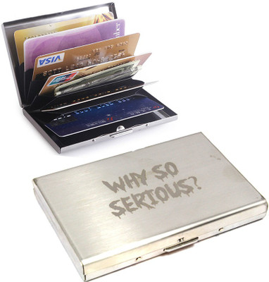 

Stealodeal |Pack of 2|Silver Y So Serious Metal Credit/Debit Bracket 6 Card Holder(Set of 2, Silver)