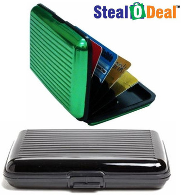 

Stealodeal Black and Green Security Credit/Debit 6 Card Holder(Set of 2, Black, Green)