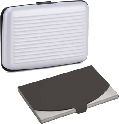 

Shine Fashion 15 Card Holder(Set of 2, Black, Silver)