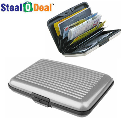 

Stealodeal 2 pc Grey Aluma Aluminium Cash Credit 6 Card Holder(Set of 2, Grey)