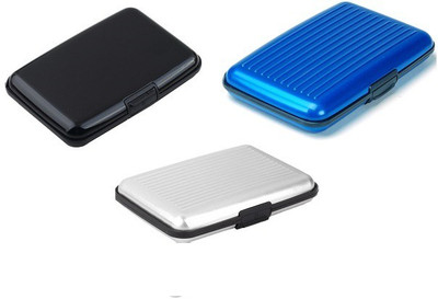 

FASTOP ATM Card Holder Aluminum Metal Case Box, Hard Case, Holder Business Card ID Wallet, credit and debit card holder 6 Card Holder(Set of 3, Multicolor)