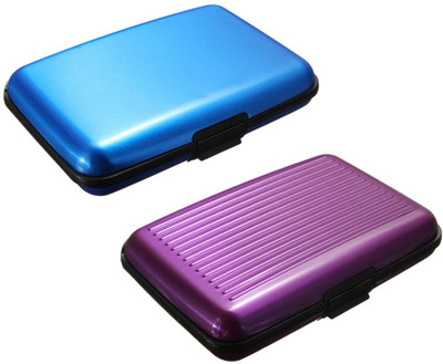

FASTOP Set of 2 FASTOP® ATM Card Business ID Card Holder Credit Card and Debit card Wallet Holder Aluminum Security Wallet RFID Protection 6 Card Holder(Set of 2, Multicolor)