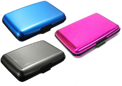 

FASTOP Set of 3 FASTOP® ATM Card Business ID Card Holder Credit Card and Debit card Wallet Holder Aluminum Security Wallet RFID Protection 6 Card Holder(Set of 3, Multicolor)