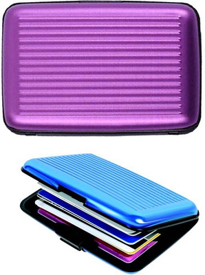

Shine Fashion Men's 6 Card Holder(Set of 2, Blue, Purple)
