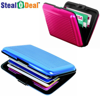 

Stealodeal Blue and Pink Security Credit/Debit 6 Card Holder(Set of 2, Blue, Pink)