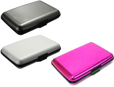 

FASTOP Set of 3 FASTOP® ATM Card Business ID Card Holder Credit Card and Debit card Wallet Holder Aluminum Security Wallet RFID Protection 6 Card Holder(Set of 3, Multicolor)
