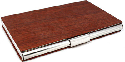 

Stealodeal Brown Wooden Texture Steel 15 Card Holder(Set of 1, Brown)