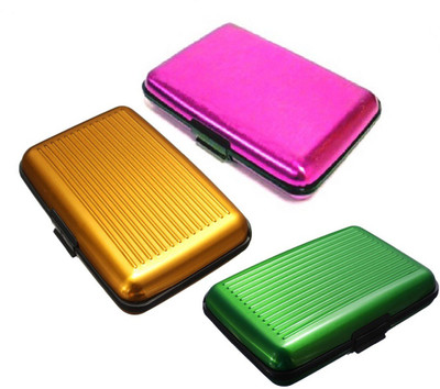 

FASTOP Set of 3 FASTOP® ATM Card Business ID Card Holder Credit Card and Debit card Wallet Holder Aluminum Security Wallet RFID Protection 6 Card Holder(Set of 3, Multicolor)