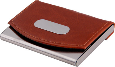 

ShopoSite Men Brown Artificial Leather Card Holder(1 Card Slot)