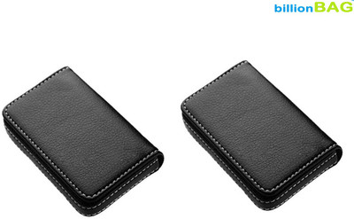 

Billionbag Full Soft Black Leather (Pack of 2) 15 Card Holder(Set of 2, Black)
