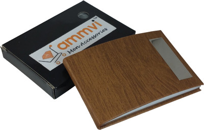 Ammvi Creations 15 Card Holder(Set of 1, Brown)