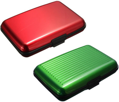 

FASTOP Set of 2 FASTOP® ATM Card Business ID Card Holder Credit Card and Debit card Wallet Holder Aluminum Security Wallet RFID Protection 6 Card Holder(Set of 2, Multicolor)