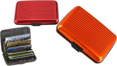 

Alexus 6 Card Holder(Set of 2, Red, Orange)