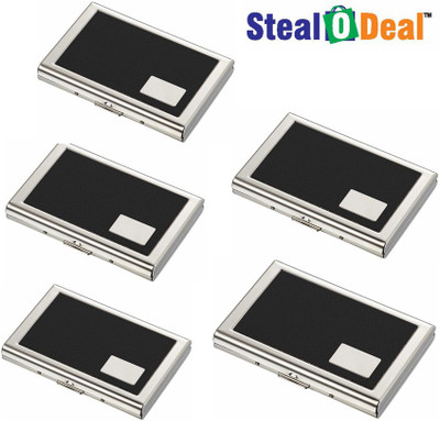

Stealodeal 5pc Black High Quality Metal 6 Card Holder(Set of 5, Black)