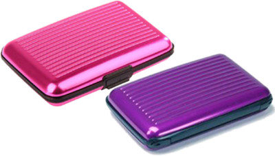 

Alexus 6 Card Holder(Set of 2, Purple, Pink)