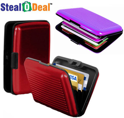 

Stealodeal 2pc Red with Purple Security Credit/Debit 6 Card Holder(Set of 3, Red, Purple)