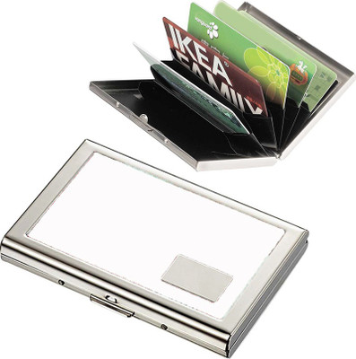 

Stealodeal |Pack of 2| White Metal Credit/Debit Bracket 6 Card Holder(Set of 2, White)