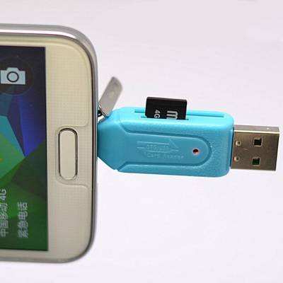 BB4 USB 2.0 + Micro USB OTG SD T-Flash Adapter for Cell Phone PC ...