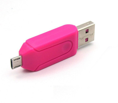 BB4 USB 2.0 + Micro USB OTG SD T-Flash Adapter for Cell Phones PC Card Reader(Pink) available at flipkart for Rs.219