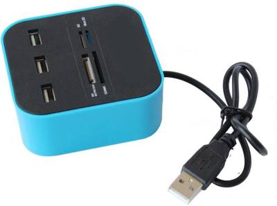 Outre USB 2.0 hub Combo All In One with 3 ports for SD/MMC/M2/MS Multi Card Reader (Black) 