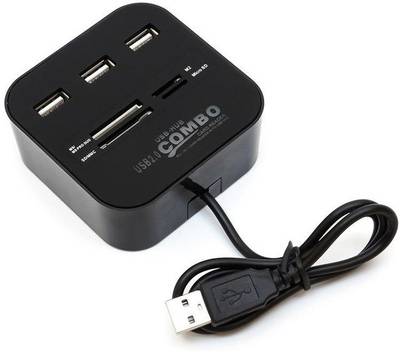 BB4 All In One + Usb Hub 3 Port 2.0 Combo Card Reader (Black) 