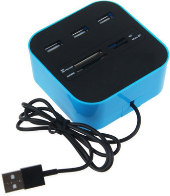 

ShopyBucket High Speed and 3 Port USB 2.0 Hub_A3 Card Reader(Black, Blue)