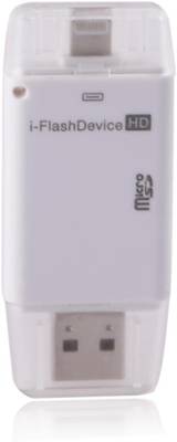 Burfa i Flash Drive HD OTG Micro SD Card Reader forAll Apple I Phone , I Pad , And I Pod Card Reader Card Reader (White) 