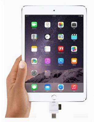 Burfa i Flash Drive HD OTG Micro SD Card Reader forAll Apple I Phone , I Pad , And I Pod Card Reader Card Reader (White) 