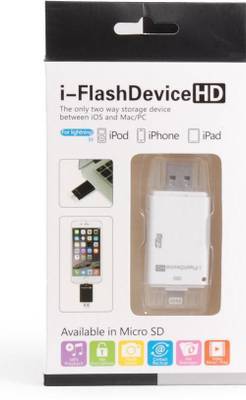 Burfa i Flash Drive HD OTG Micro SD Card Reader forAll Apple I Phone , I Pad , And I Pod Card Reader Card Reader (White) 