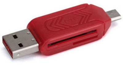 

BB4 USB 2.0 + Micro USB OTG SD T-Flash Adapter for Cell Phone PC Card Reader(Red)