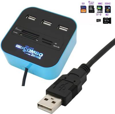 Roq USB-HUB Combo Card Reader (Black) 