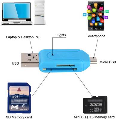BB4 USB 2.0+Micro OTG Adapter SD for Smart Phone T FLASH MEMORY C...