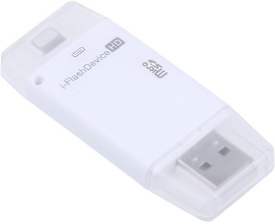 

True Deal i-Flash Device HD SD Memory OTG Adapter USB 8-pin Port Memory Stick Card Reader(White)