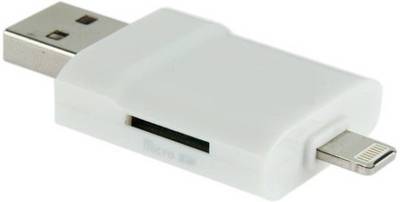 ROBMOB i-Flash Drive HD USB Two Way Storage Device Card Reader (White) 