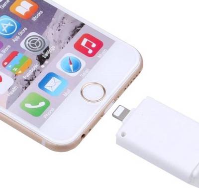 ROBMOB i-Flash Drive HD USB Two Way Storage Device Card Reader (White) 