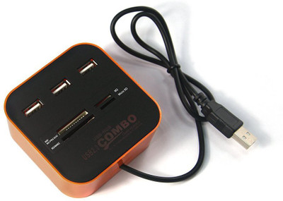

Ophion 3 Port USB HUB Combo Card Reader(Orange)