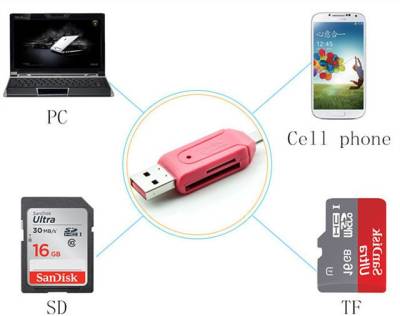 BB4 PACK OF 2 OTG Micro SD+TF Card Reader Card Reader