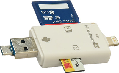 

SR Gifts 3 in 1 iFlash Drive HD USB 3.0 Micro SD SDHC TF OTG Card Reader(White)