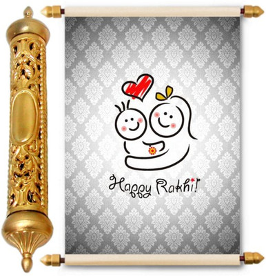 

Lolprint Gold Rakhi Gift Scroll Greeting Card(Multicolor, Pack of 1)
