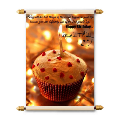 

Lolprint Happy Birthday Beautiful Scroll Greeting Card(Multicolor, Pack of 1)