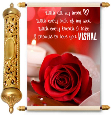 

Lolprint I Love You Vishal 24K Gold Scroll Greeting Card(Multicolor, Pack of 1)