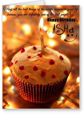 

Lolprint Happy Birthday Asha Greeting Card(Multicolor, Pack of 1)