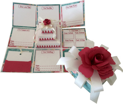 

Crack of Dawn Crafts Wedding Handmade Explosion Gift Box-Vintage Turquoise Greeting Card(BlueIIWhite, Pack of 1)